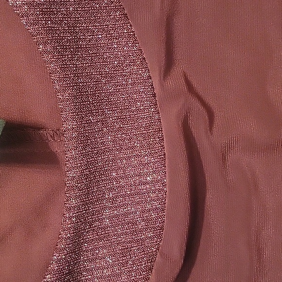 Burgundy Sleeveless Shift Dress w/ Sparkle Trim, Sz 12 - Picture 5 of 5